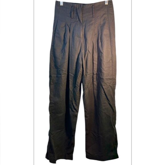 GENTLE HERD LADIES BLACK PANTS small linen capsule minimalism career straight - Picture 12 of 12